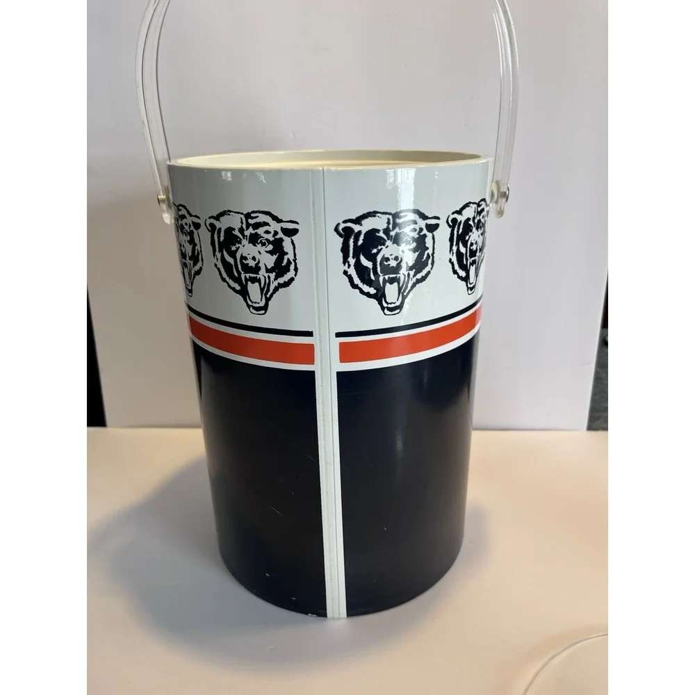 RARE Vintage 1980s Chicago Bears SheltonWare Towle ICE BUCKET-bar-Man cave-12